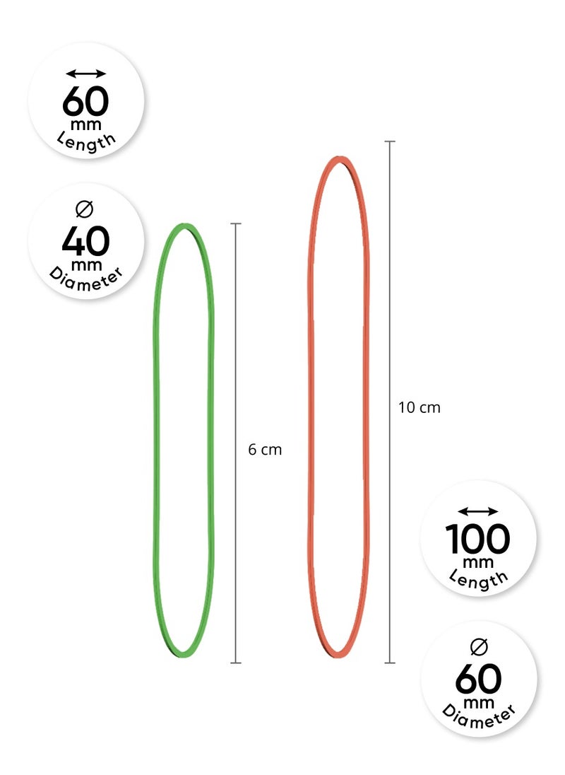 ErichKrause - Rubber bands diameter 40 mm, 60 mm/length 60 mm, 100 mm, assorted (bag 100 g) - Image 1