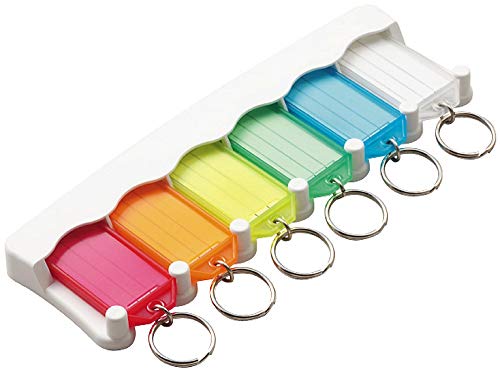 Lucky Line Key Tag Rack with 6 Tags, Multi Color (60560) - Image 1