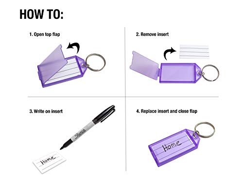 Lucky Line Key Tag Rack with 6 Tags, Multi Color (60560) - Image 4