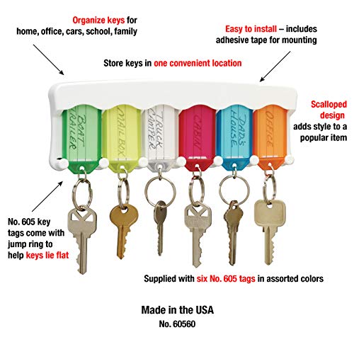 Lucky Line Key Tag Rack with 6 Tags, Multi Color (60560) - Image 5