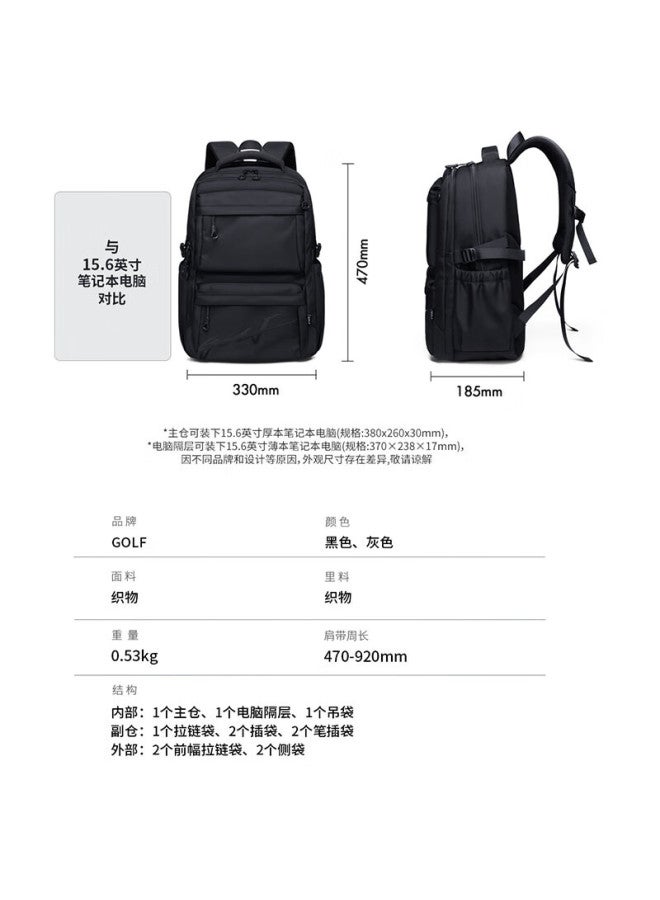 Golf Backpack Schoolbag For Middle And High School Students, Men And Women, 15.6-inch Laptop Bag, College Student Travel Bag, Sports Bag - Image 3