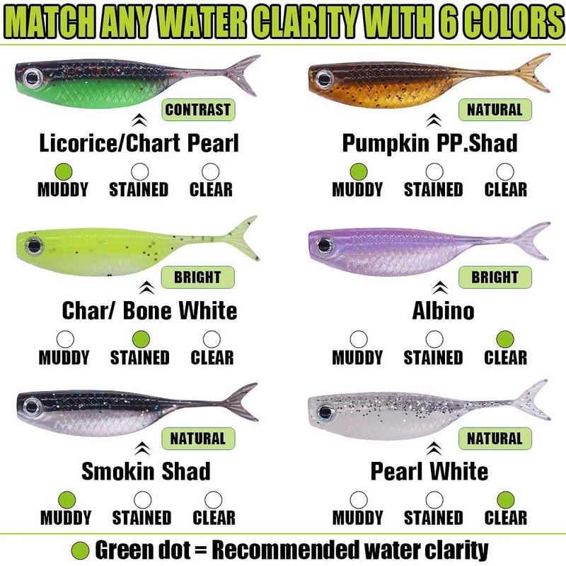 LURELINK Crappie Baits Kit â€“40 & 135 Piece Soft Plastic Underspin Jig Heads, Shad Minnow Lures Set for Crappie Fishing Panfish Bluegill Perch Trout (40 PCS â€” Starter Crappie Kit) - Image 5