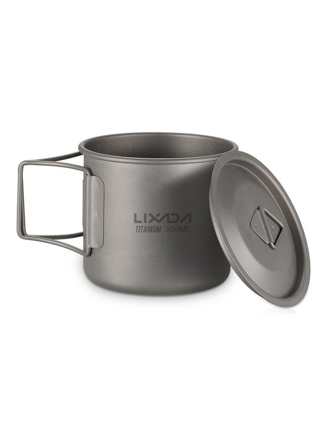 NIBEMINENT 2-Piece Outdoor Portable Ultralight Titanium Cup Grey 12.50 x 8.50 11.00cm - Image 2