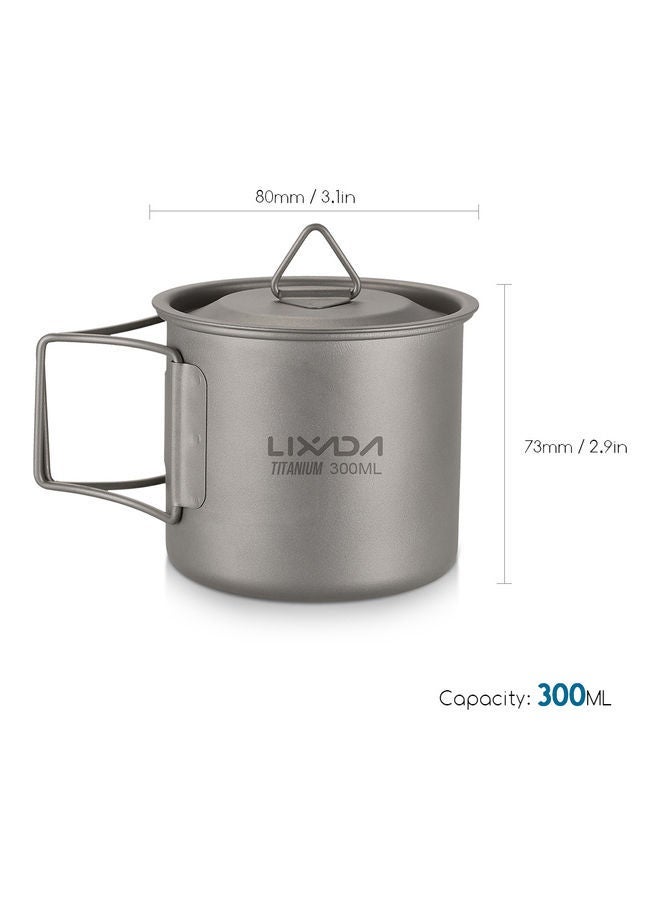 NIBEMINENT 2-Piece Outdoor Portable Ultralight Titanium Cup Grey 12.50 x 8.50 11.00cm - Image 4