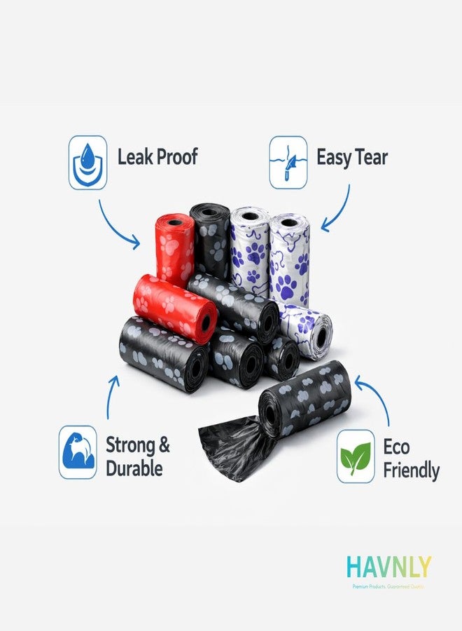 Havnly 150 Pack Dog and Cat Poop Bags, 10 Rolls, Paw Print Design, Pet waste bag disposal Bags - Image 3