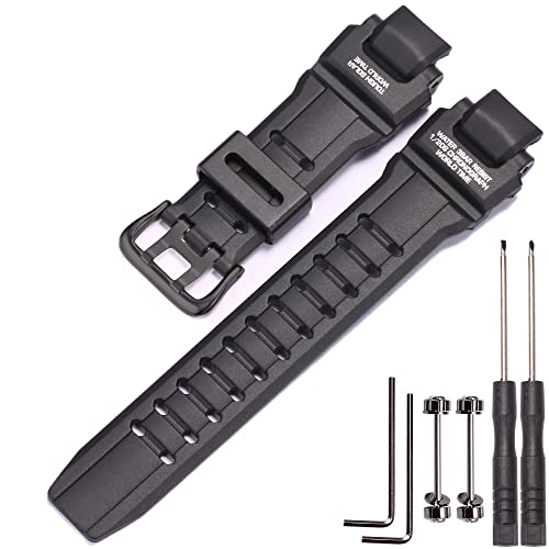 MCXGL Rubber Strap Compatible with Casio GW-4000 GA-1000 GW-A1000 Watch Replacement Resin Band Men' Sports Waterproof Black Bracelet - Image 1