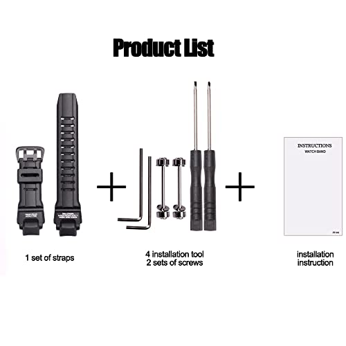 MCXGL Rubber Strap Compatible with Casio GW-4000 GA-1000 GW-A1000 Watch Replacement Resin Band Men' Sports Waterproof Black Bracelet - Image 3
