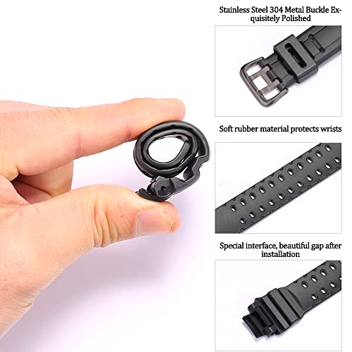 MCXGL Rubber Strap Compatible with Casio GW-4000 GA-1000 GW-A1000 Watch Replacement Resin Band Men' Sports Waterproof Black Bracelet - Image 4