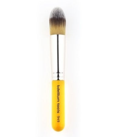 Bdellium Tools Travel Line Pointed Foundation Brush, Yellow