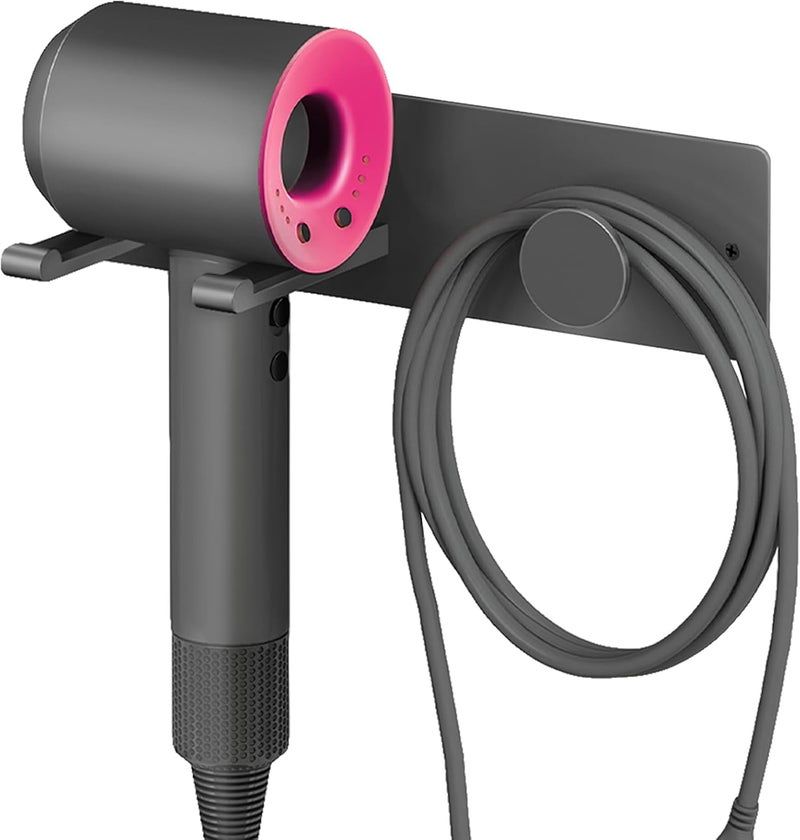 XIGOO Self Adhesive Hair Dryer Holder Wall Mounted-Bathroom Hair Blow Dryer Rack Organizer Compatible with Supersonic Hair Dryers, Matte Black - Image 1