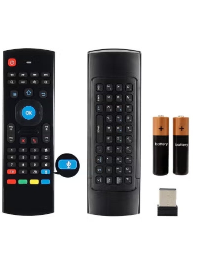 BLUMENiT "MX3 2.4G جهاز تحكم عن بعد متعدد الوظائف بالصوت – ماوس هوائي لوحة مفاتيح لاسلكية صغيرة لجهاز Android Smart TV Box، HTPC، جهاز العرض، PS3/4، Xbox 360، والمزيد" - Image 4