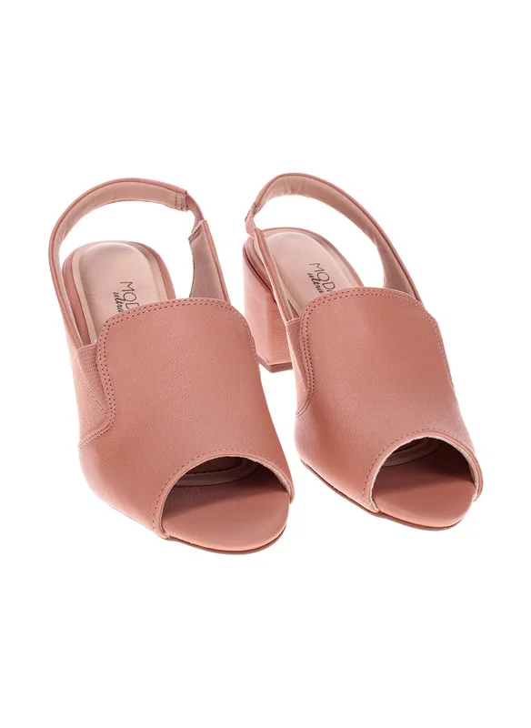 مودار Modare Ladies Mid Heel Sandals Nude | Made In Brazil