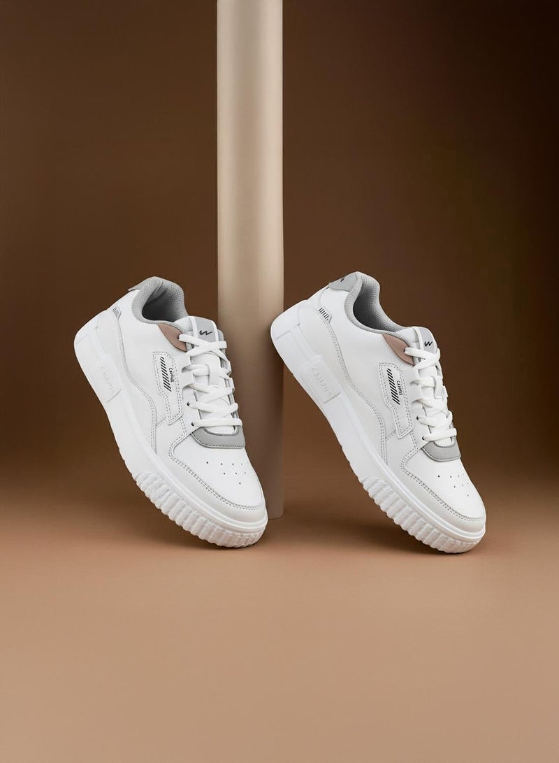 CAMPUS Men’s White Casual Sneakers – Sleek Everyday Design Shoes with Durable Outsole - Image 1