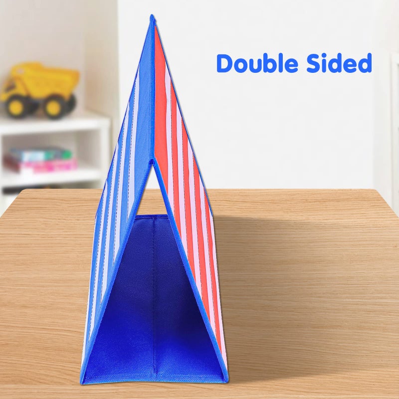 Eamay Desktop Tabletop Pocket Chart, Classroom Double-Side and self-Standing Pocket Chart for Kindergarten, Home Use or Classroom (Blue&RED) - Image 4
