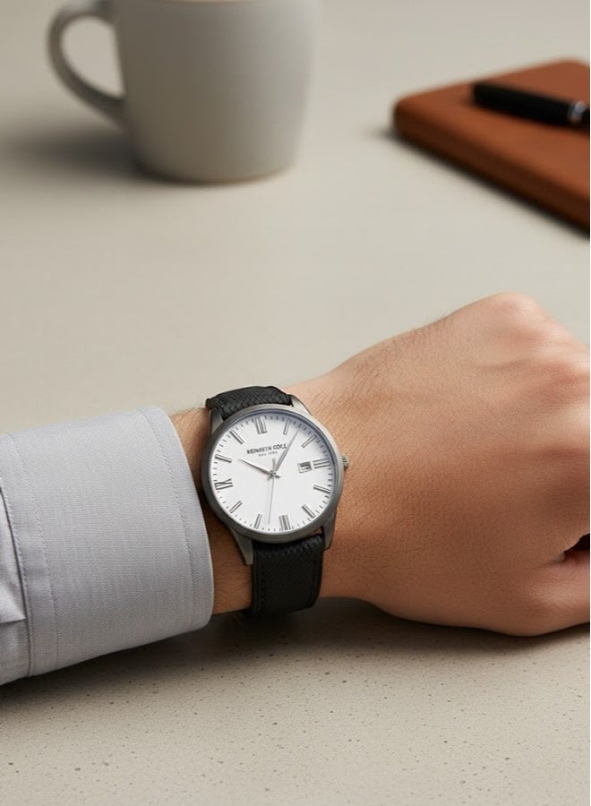 كينيث كول نيو يورك ساعة أنالوج كوارتز للرجال 42 مم بحزام سيليكون أسود - Image 4