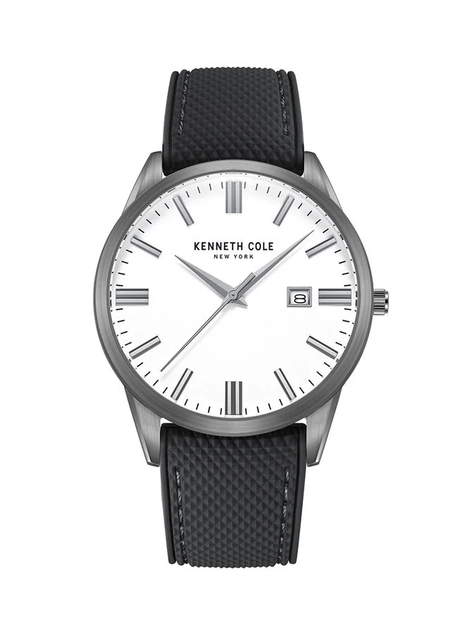 كينيث كول نيو يورك 42mm Analog Quartz Gents Watch with Black Silicone Strap