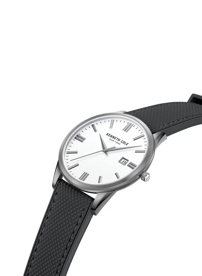 كينيث كول نيو يورك 42mm Analog Quartz Gents Watch with Black Silicone Strap