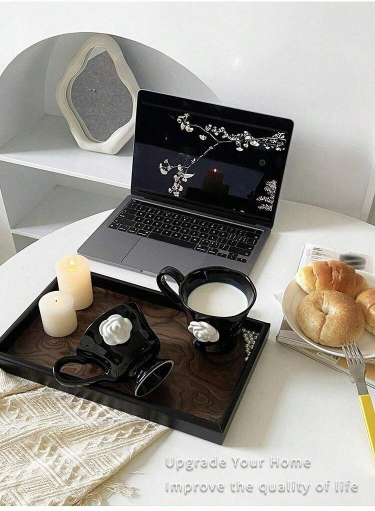 كوب سيراميك كاميليا سيراميك عالي الجودة بسعة 400 مل، كوب شاي بتصميم رائع لشاي أو قهوة بعد الظهر، هدية أو تذكار - Image 4