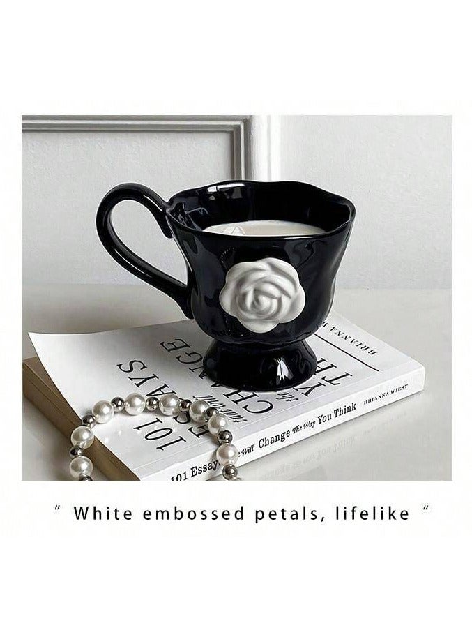 كوب سيراميك كاميليا سيراميك عالي الجودة بسعة 400 مل، كوب شاي بتصميم رائع لشاي أو قهوة بعد الظهر، هدية أو تذكار - Image 3