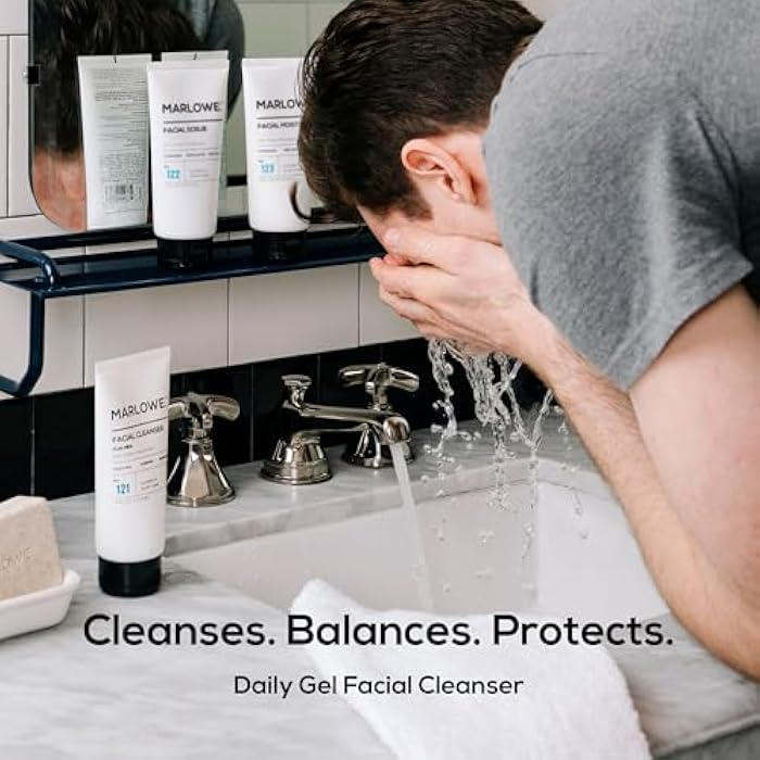 MARLOWE. No. 121 Facial Cleanser 6 oz, Daily Mens Face Wash with Natural Extracts & Antioxidants, Soothes, Purifies, Refreshes, Thick Lather, Fresh Woodsy Scent - Image 2