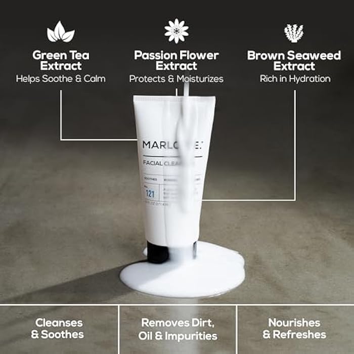 MARLOWE. No. 121 Facial Cleanser 6 oz, Daily Mens Face Wash with Natural Extracts & Antioxidants, Soothes, Purifies, Refreshes, Thick Lather, Fresh Woodsy Scent - Image 5
