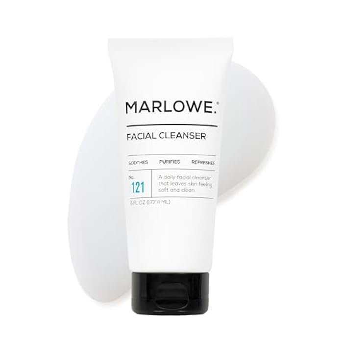 MARLOWE. No. 121 Facial Cleanser 6 oz, Daily Mens Face Wash with Natural Extracts & Antioxidants, Soothes, Purifies, Refreshes, Thick Lather, Fresh Woodsy Scent - Image 1