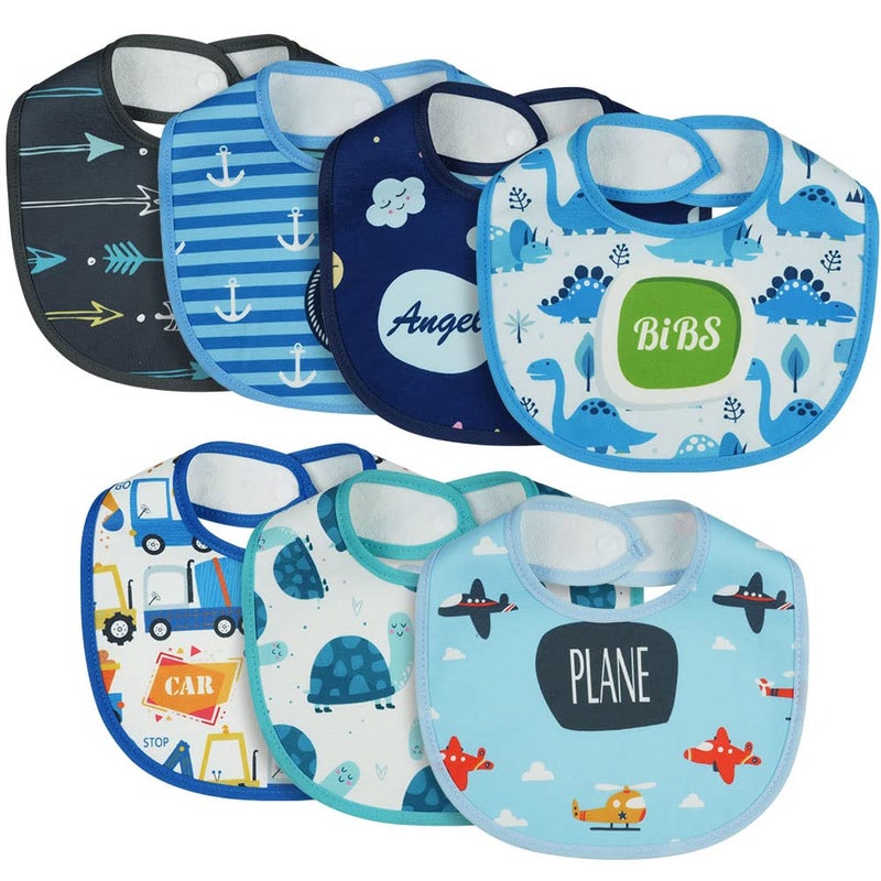 Vicloon Baby Bandana Dribble Bibs Drool Bibs, 7pcs Infant Bibs Baby Teething Bibs Soft and Absorbent, Baby Bandana Bib Set for Baby Boys and Girls Unisex Bibs - Image 1