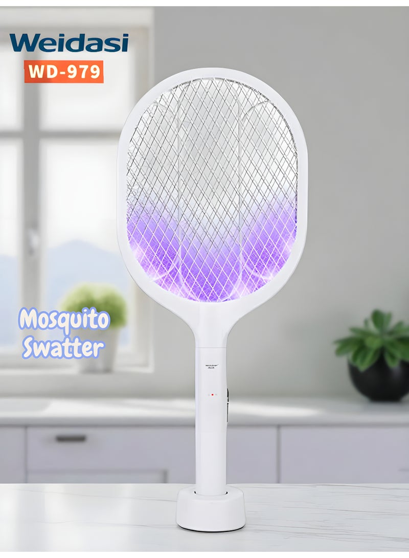 ويداسي مضرب البعوض ومصباح الإغراء القابل لإعادة الشحن - بطارية ليثيوم أيون 1200 مللي أمبير/ساعة، WD-979 - Image 1