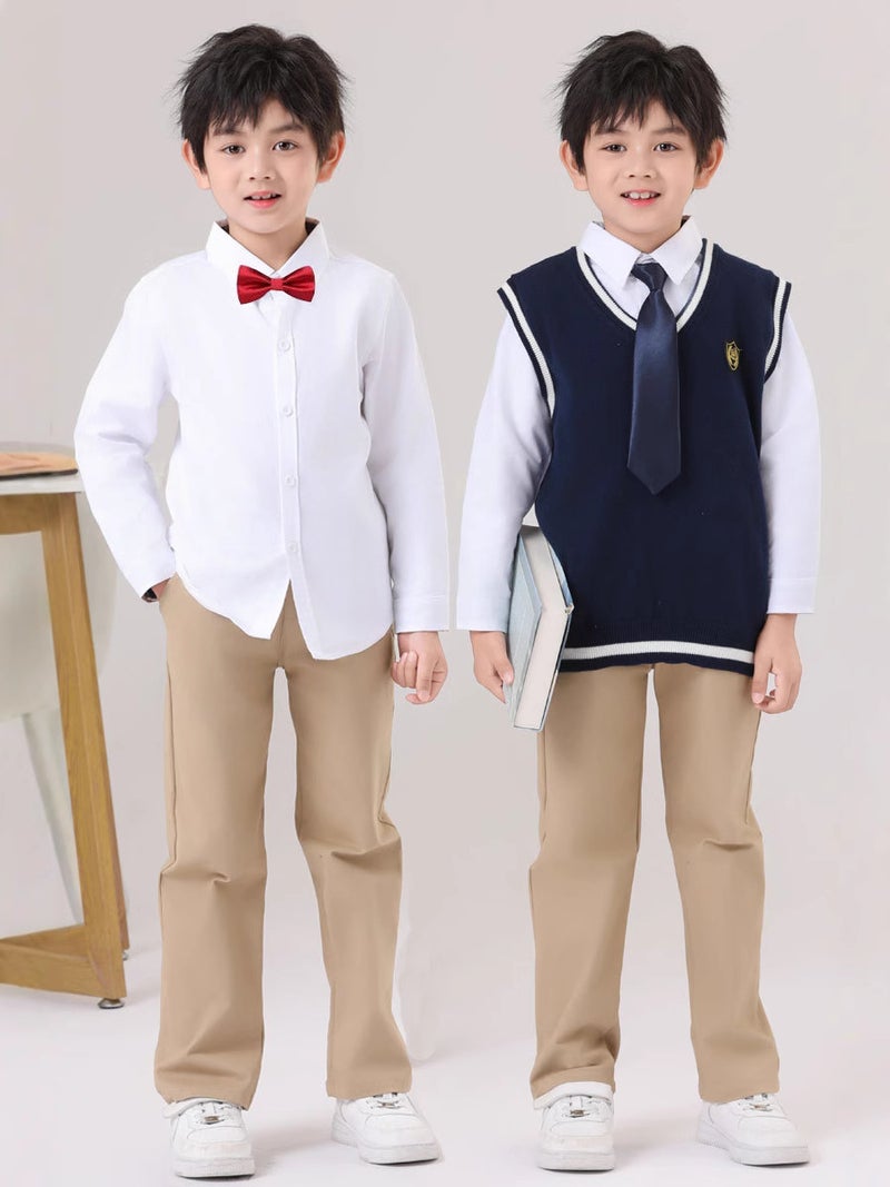 Boys' Pants Children'S Pants Pure Cotton Pants Khakis Navy Blue Black Girls' Pants School Pants - Image 4