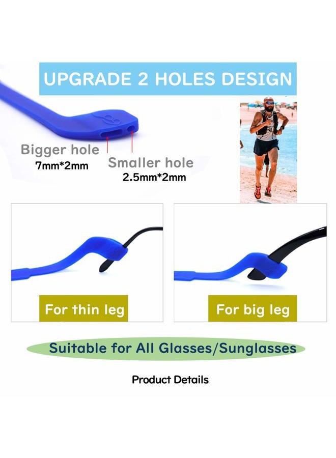 SAIGO Glasses Strap Anti-Slip Silicone Eyeglass Strap Eyewear Retainers Sports Elastic Soft Sunglass Cord Holder for Men Women 2PCS - Image 2