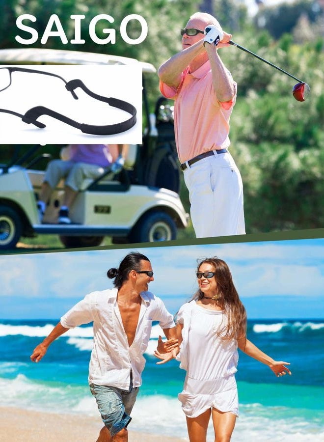 SAIGO Glasses Strap Anti-Slip Silicone Eyeglass Strap Eyewear Retainers Sports Elastic Soft Sunglass Cord Holder for Men Women 2PCS - Image 5