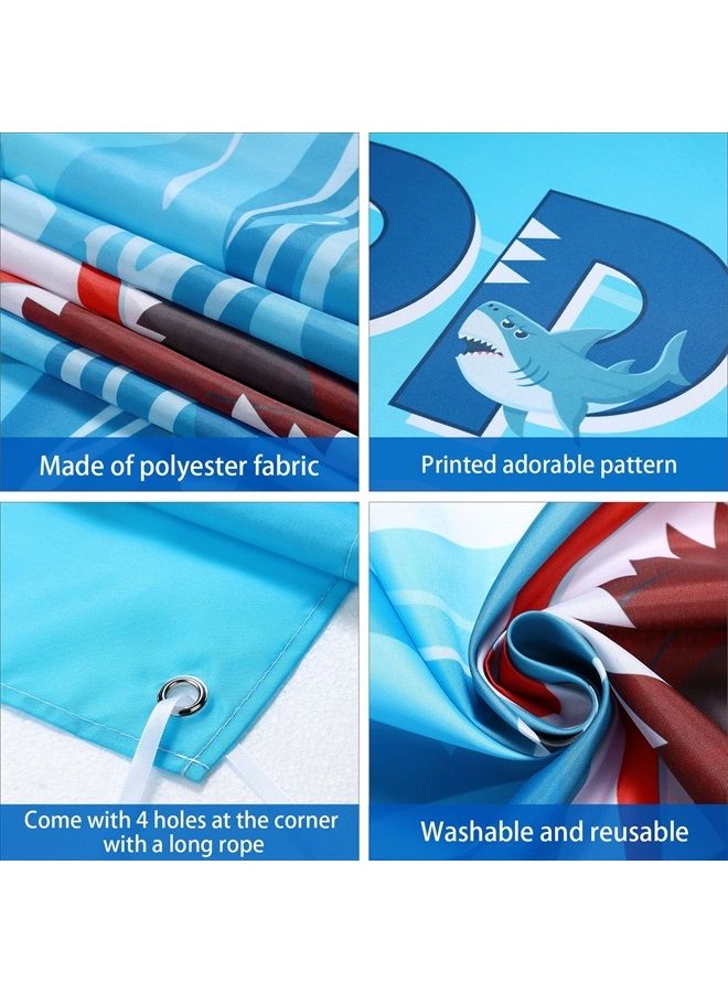 Tatuo Shark Party Decorations Backdrop Banner, Shark Birthday Decorations Under The Sea Shark Zone Photography Background for Boy Girl Shark Sea Theme Party Supplies Baby Shower, 72.8 x 43.3 Inches - Image 2