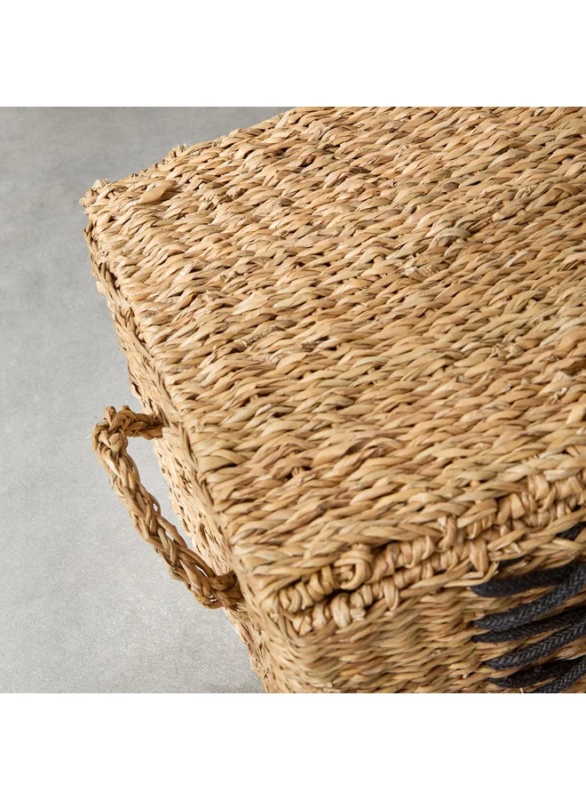 Home Box Naturaloom Stitch Rectangular Trunk with Iron Frame Inside 50 x 34 x 25 cm