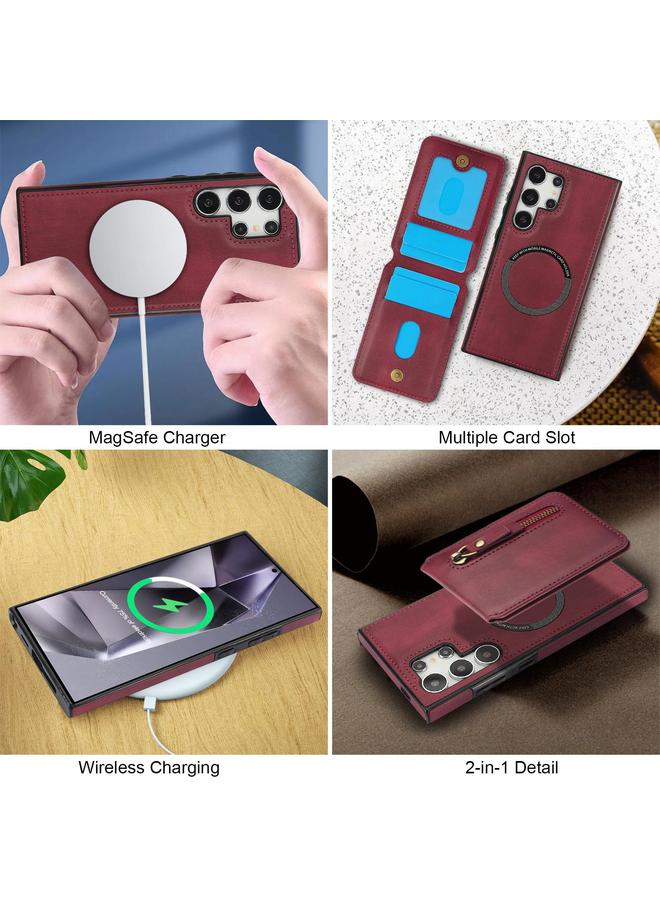 اس-توب جراب لهاتف Samsung Galaxy S25 Ultra 5G، مزود بسحاب ومحفظة من الجلد مع غطاء خلفي من MagSafe - Image 5