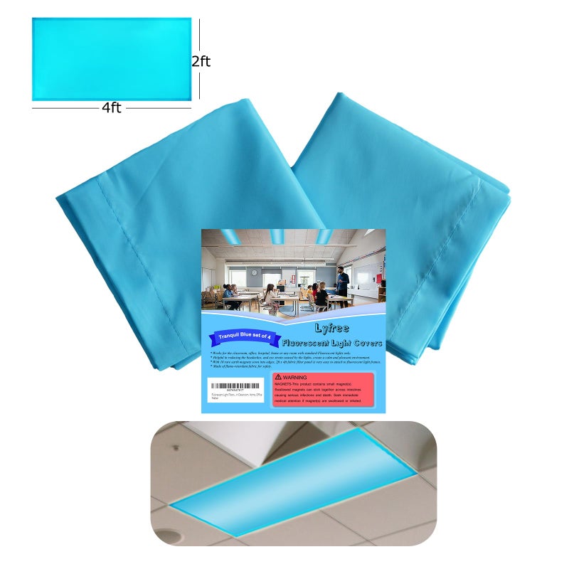LYFREE Lyfree Fluorescent Light Covers, Reducing Glare Harsh Flicker, Premium Fluorescent Light Filters for Classroom, Home,  - Image 1