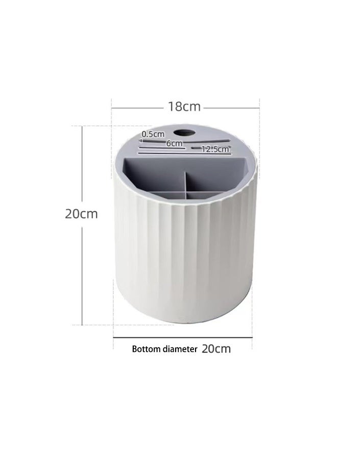 يلا جوي حامل السكين لعداد المطبخ,كتلة سكين عالمية بدون سكاكين,3 في 1 كتلة سكين دوار متعدد الوظائف,رف تجفيف أدوات المطبخ (أبيض) - Image 4