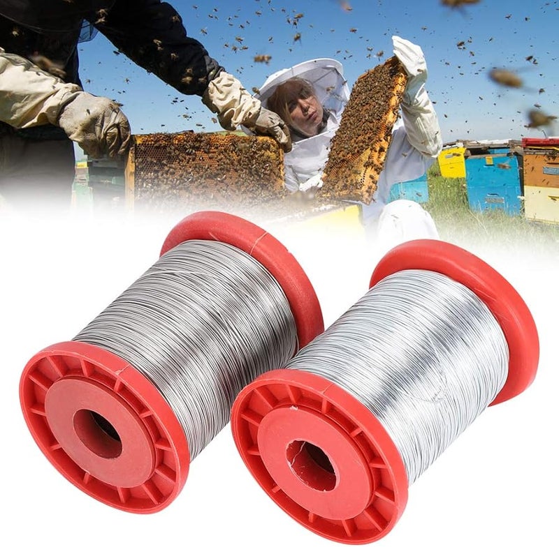 أسلاك إطار تربية النحل من الفولاذ المقاوم للصدأ 2 قطعة أدوات متينة من الدرجة الغذائية مع ميزة إذابة الشمع - Image 4