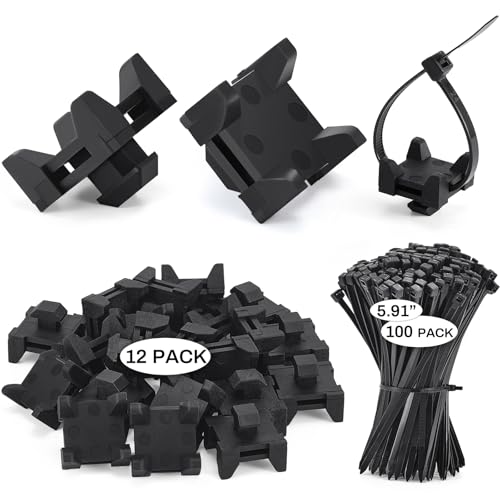 GliCraft 12 Set 12316, 15 and 40 Series Nylon Cable Zip Tie Mounting Block Compatible with 8020 Cable Tie Mount for Wire Management - Image 1