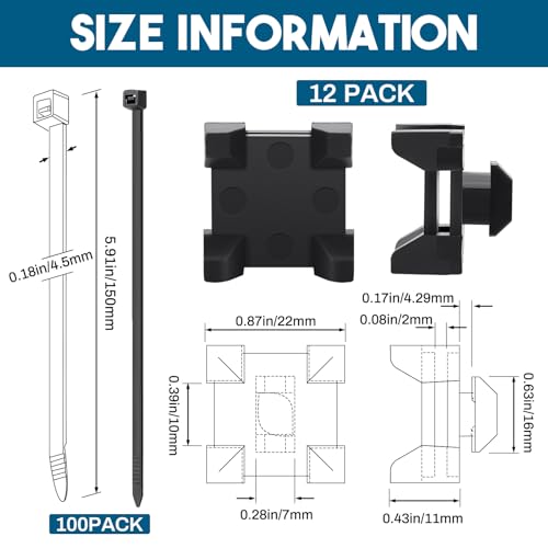 GliCraft 12 Set 12316, 15 and 40 Series Nylon Cable Zip Tie Mounting Block Compatible with 8020 Cable Tie Mount for Wire Management - Image 2