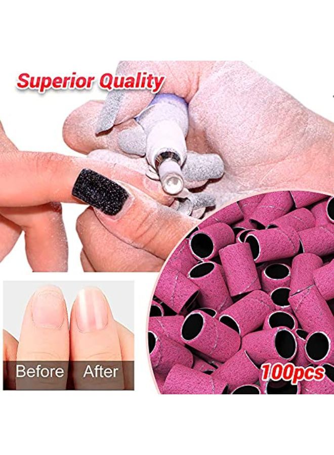 MelodySusie 100 Pcs Nail Drill Bits Sanding Bands For Nail Drill 180 Fine Grit Nail File Sanding Bands For Acrylic Nails Gel Manicures And Pedicure - Image 4