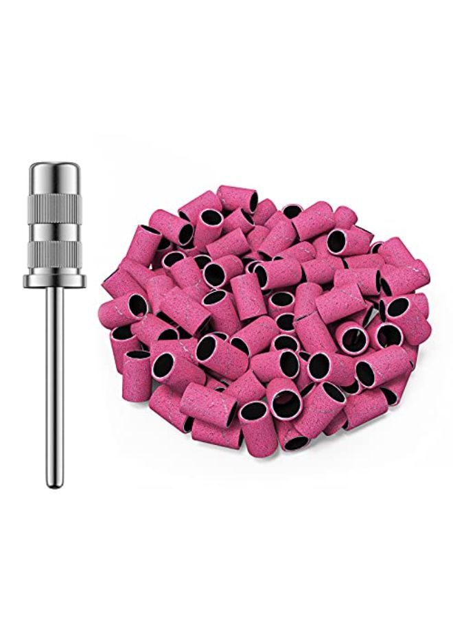 MelodySusie 100 Pcs Nail Drill Bits Sanding Bands For Nail Drill 180 Fine Grit Nail File Sanding Bands For Acrylic Nails Gel Manicures And Pedicure - Image 1