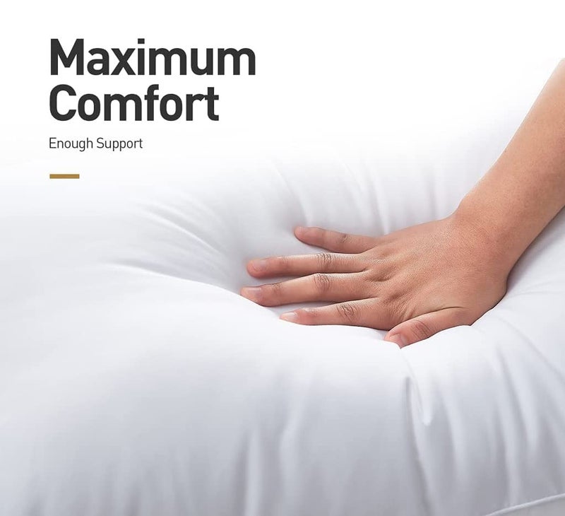 Texlux Sleeping Pillow Microfibre & Polyester 2-Piece Bed Pillow Set - 16 x 24 Inch, White - Image 2
