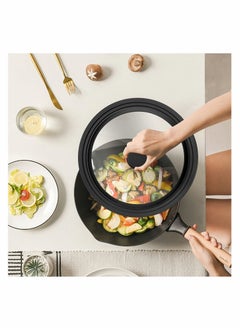 Y&D Universal Lid for Pots and Pans Tempered Glass Skillet Frying Pan Cover silicone Lids  - Image 2