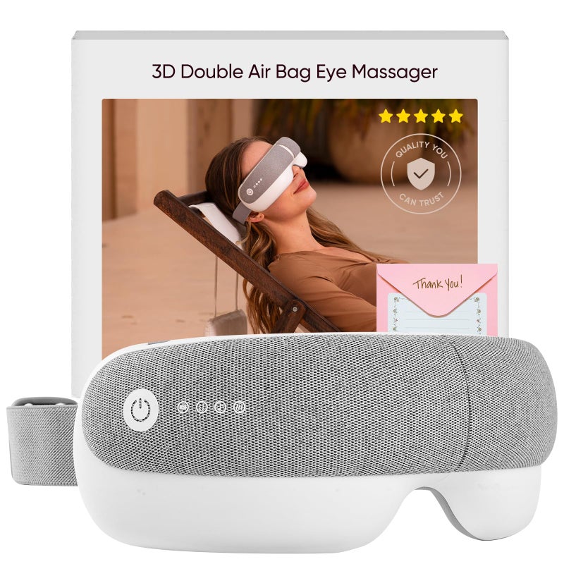 Bridigi Eye Massager Bluetooth Heat Sleep maskParents Gift Sets With storage bag greeting card Migraine ReliefRelaxationBedtime Stress Relief White Noise3D airbag kneading Smart Head Massager - Image 3