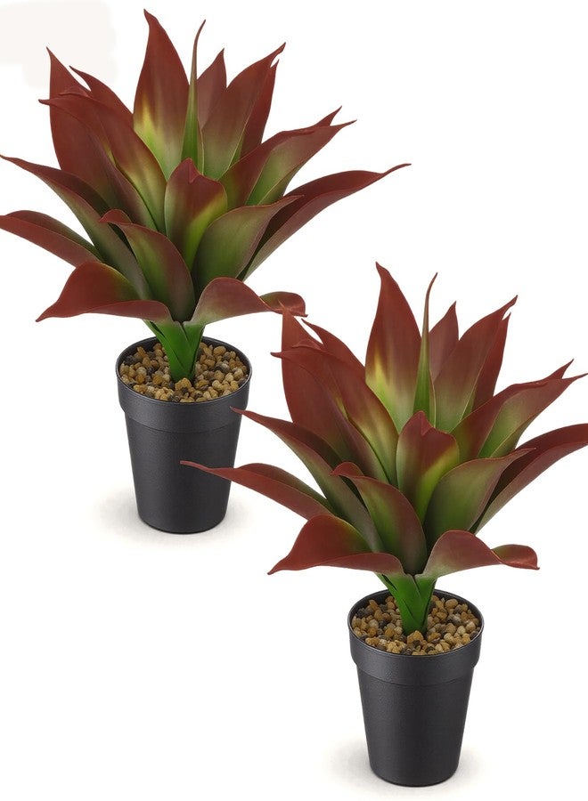 Maysing 2 Set 15.7" Large Artificial Succulents Aloe Plants with Pot, Fake Agave Plants in Pot, Realistic Potted Artificial Greenery Plant for Home, Office Desk and Bathroom Decor - Image 1