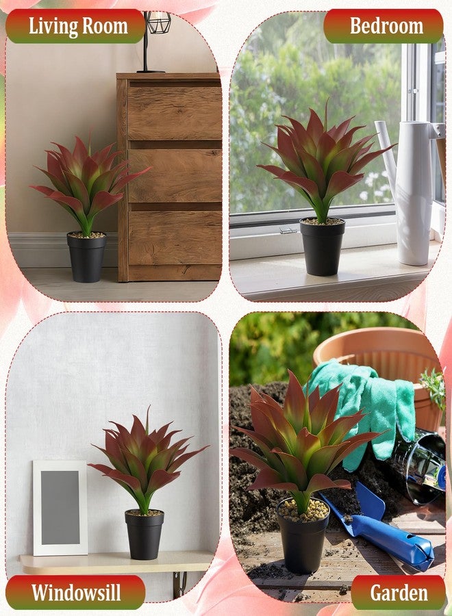 Maysing 2 Set 15.7" Large Artificial Succulents Aloe Plants with Pot, Fake Agave Plants in Pot, Realistic Potted Artificial Greenery Plant for Home, Office Desk and Bathroom Decor - Image 4