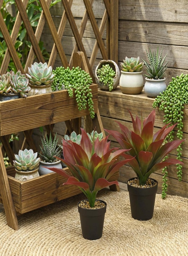 Maysing 2 Set 15.7" Large Artificial Succulents Aloe Plants with Pot, Fake Agave Plants in Pot, Realistic Potted Artificial Greenery Plant for Home, Office Desk and Bathroom Decor - Image 3