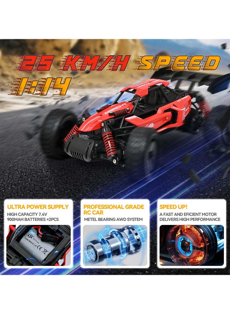 Sulong Toys 1:14 Scale High-Speed RC Car 25 KM/H - Alloy Remote Control Racing Car, Off-Road Drift Vehicle for Kids & Adults, Rechargeable Battery, Durable & Stylish Design - Image 2