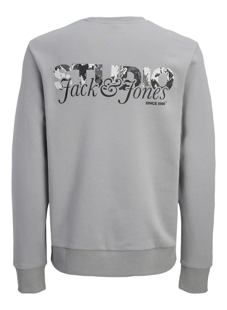 JACK & JONES Logo Regular Fit Crew Neck Sweatshirt