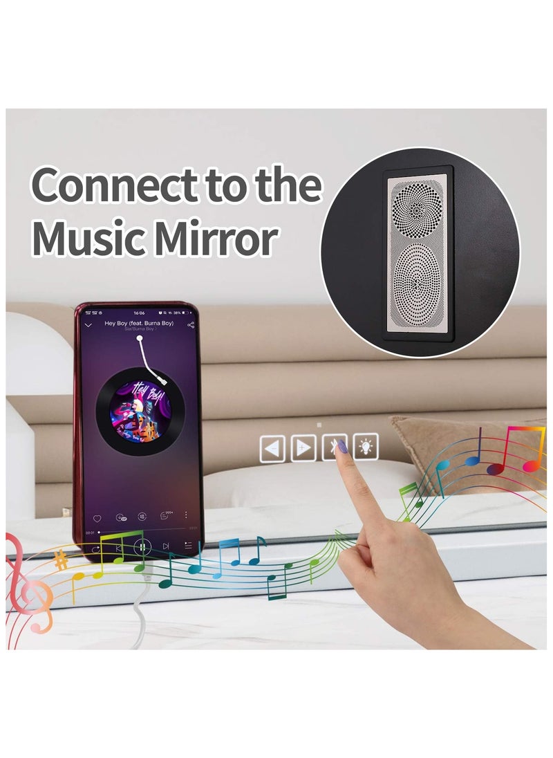 Cool Baby - Makeup Mirror with Lights and Bluetooth Speaker,3 Color Modes and 15 Dimmable Bulbs (White) - Image 1
